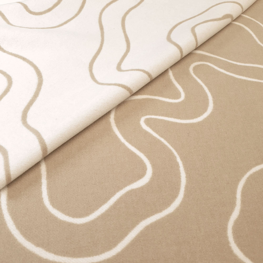 Fahra - Wool velour - Cream-beige patterned