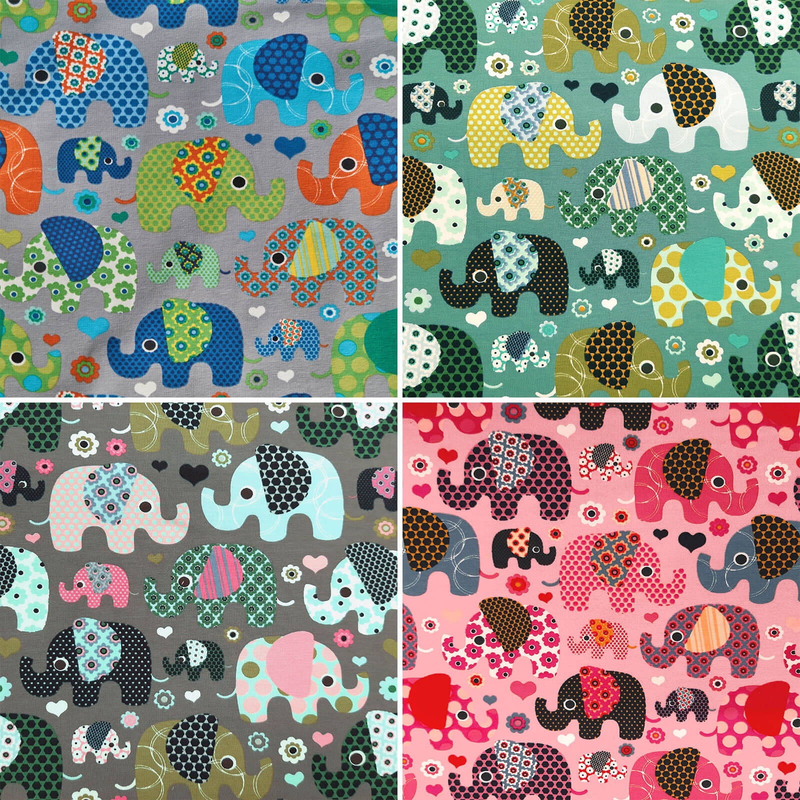 Elephant Cotton Jersey Fabric