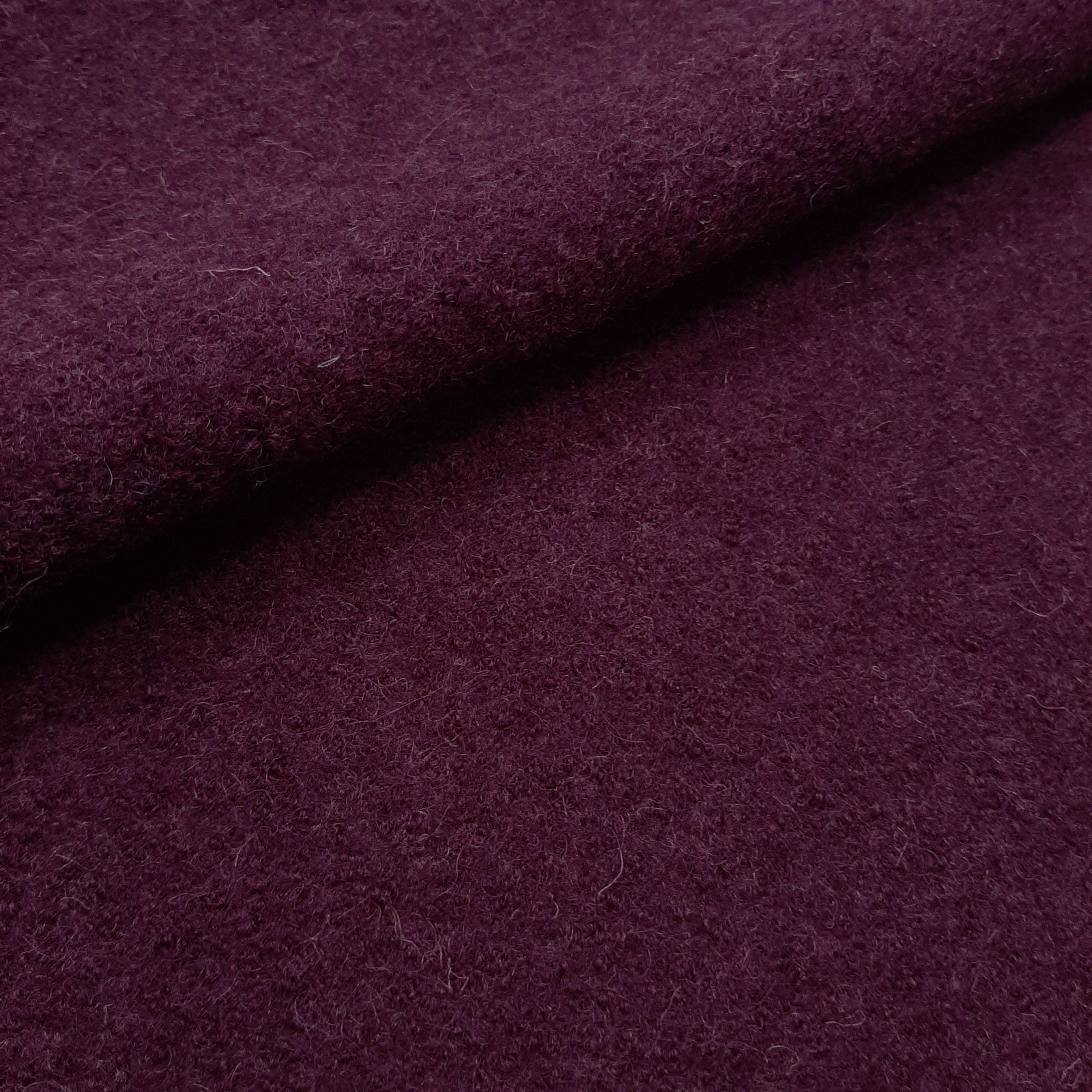 Fabian - Boiled Wool / Loden Fabric - 100% Virgin Wool -Berry