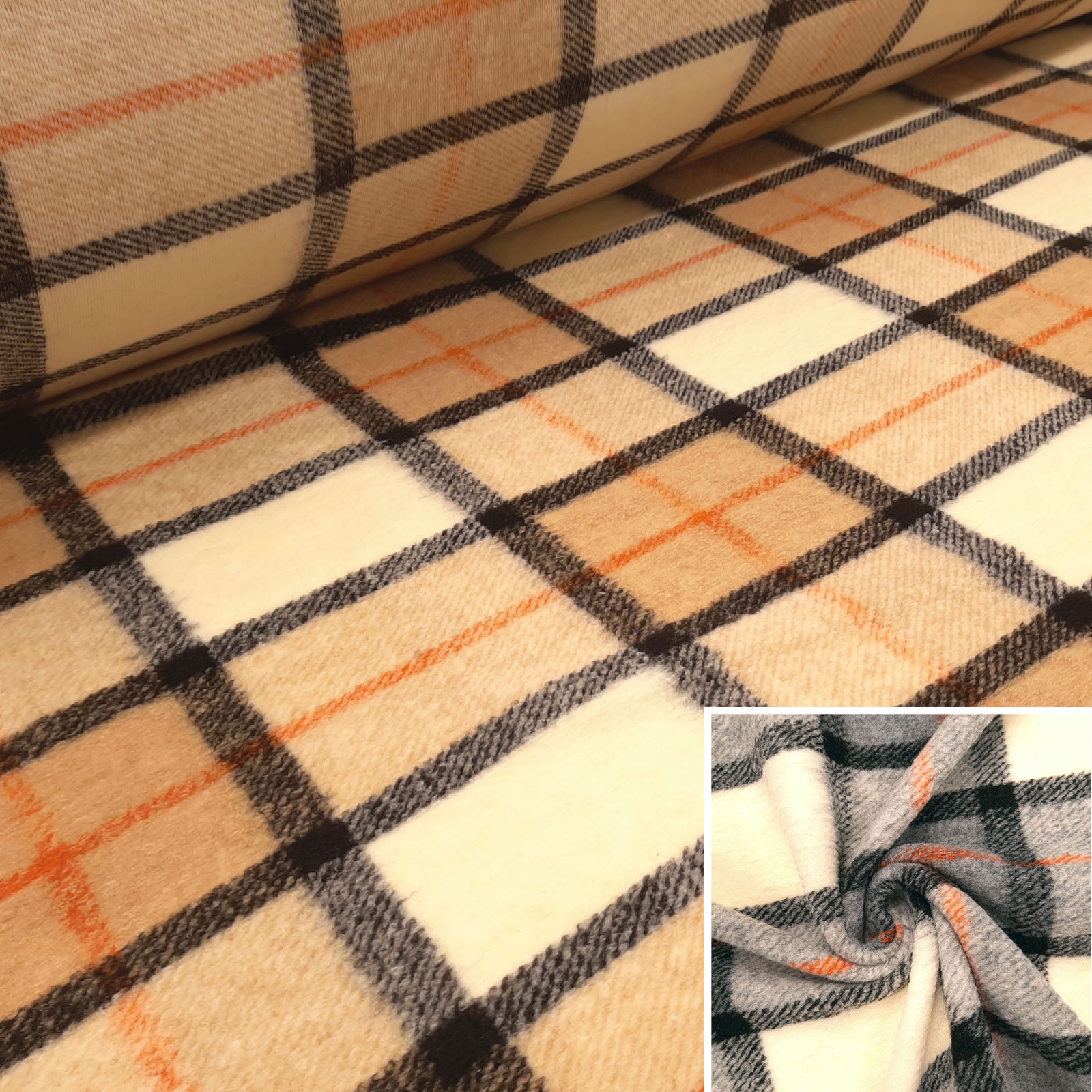 Cuno - Oeko-Tex® wool fabric with check