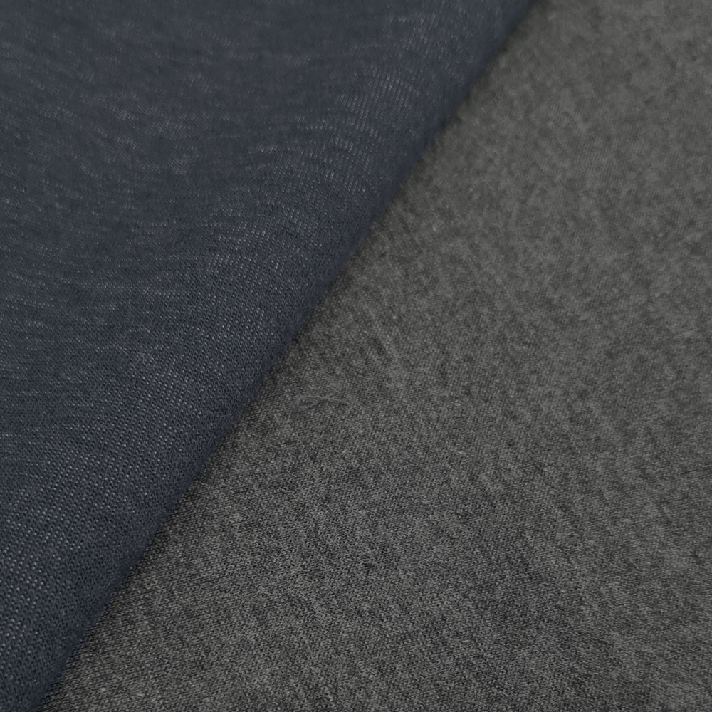 Florean - Merino Double Face Jersey - Oversized 167cm - Grey Melange / Dark Blue