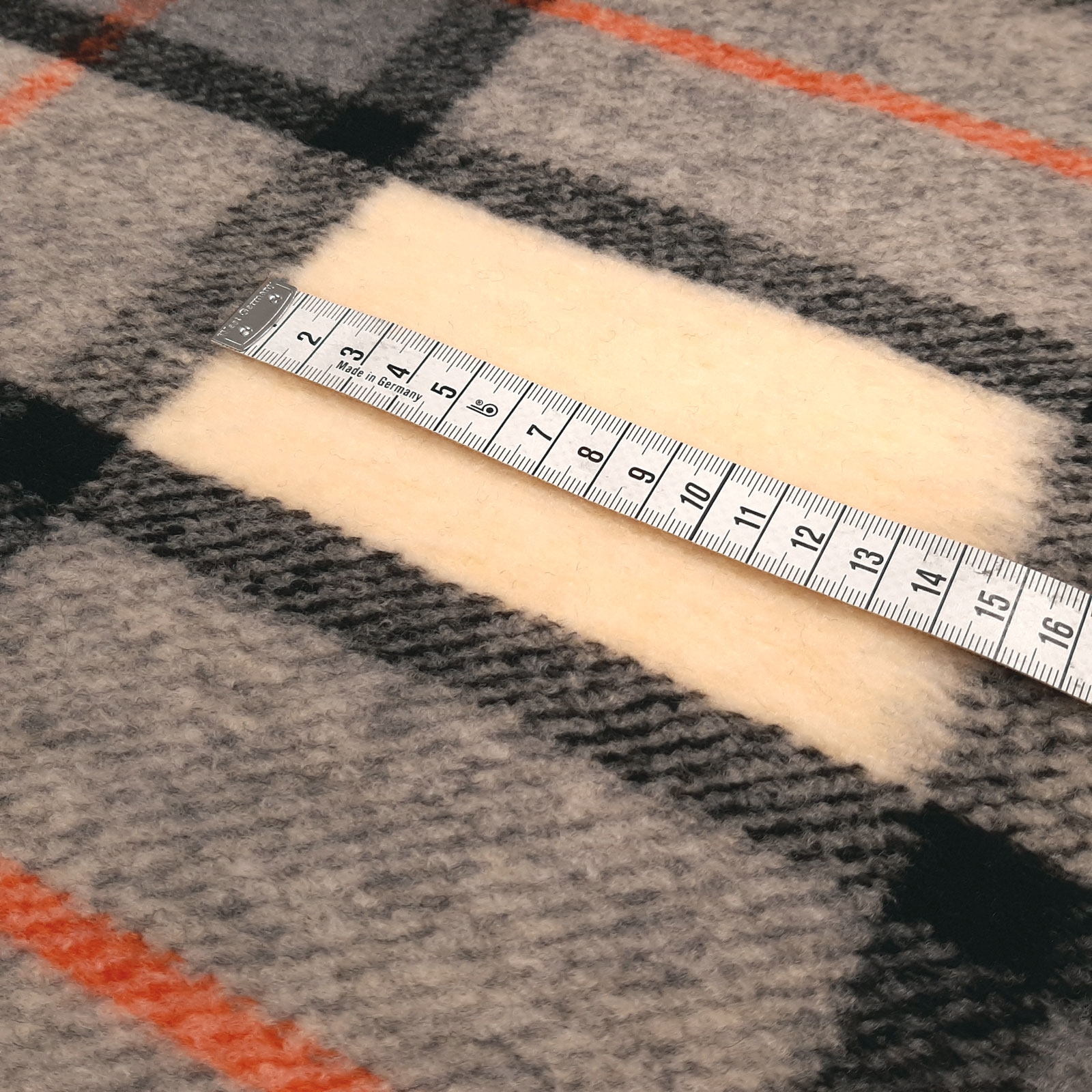 Cuno - Oeko-Tex® wool fabric with check - Grey