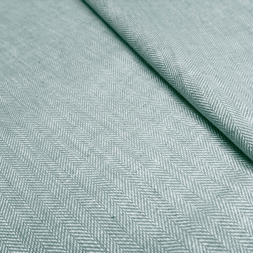 Fritza - Herringbone linen fabric - Jade