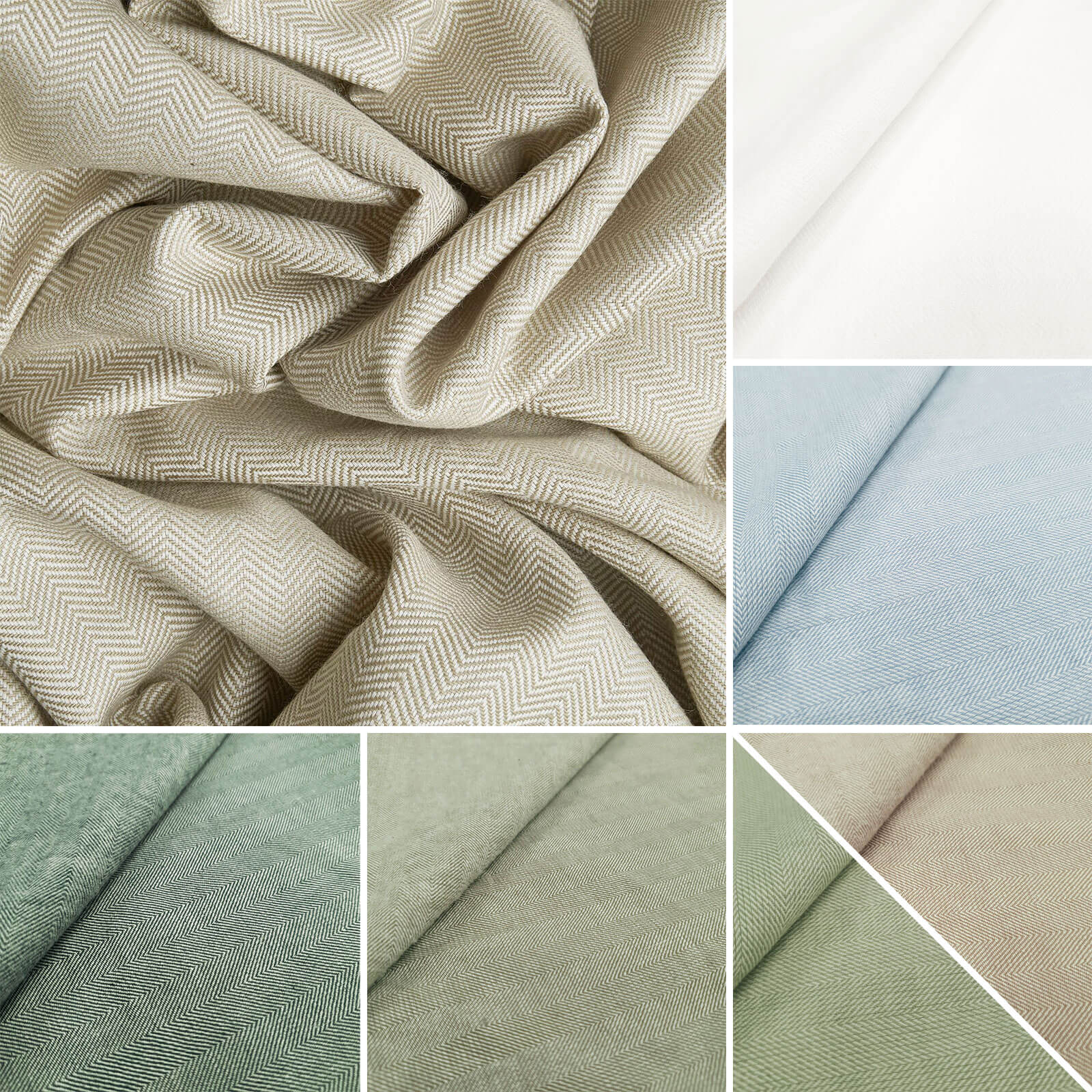 Fritz - Linen fabric with herringbone pattern
