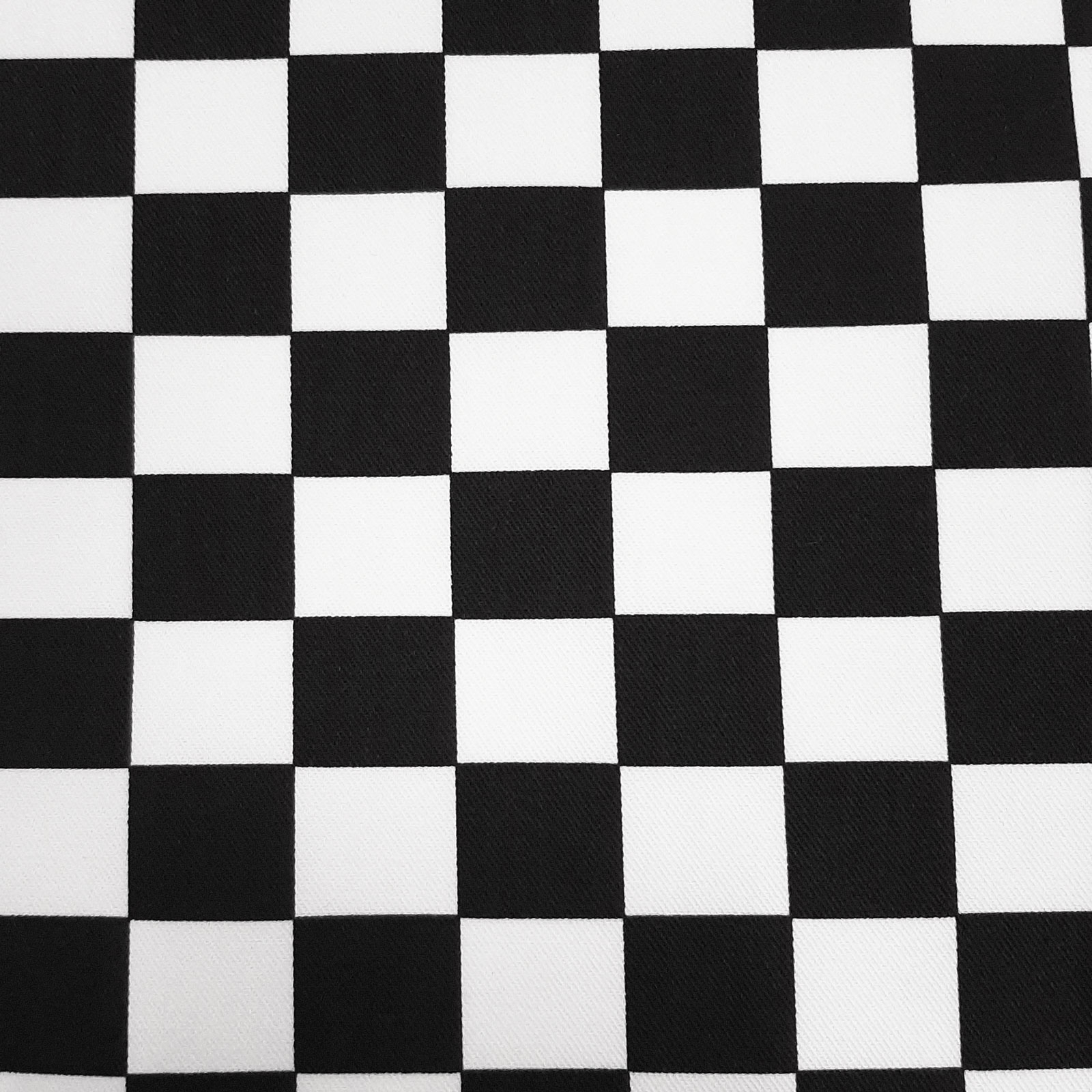 Quadro print fabric - chequered - Black/White