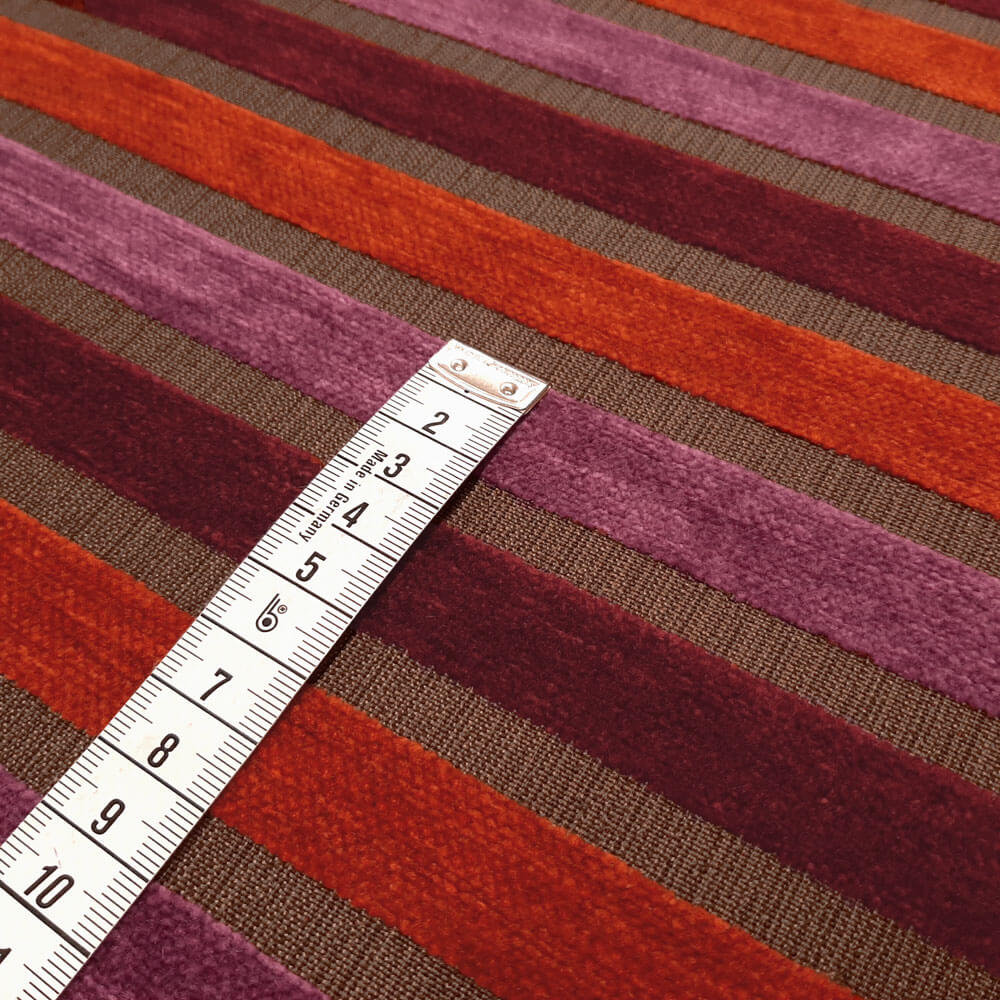 Aika - Decoration and upholstery fabric with stripes - taupe (berry,terracotta,bordeaux)
