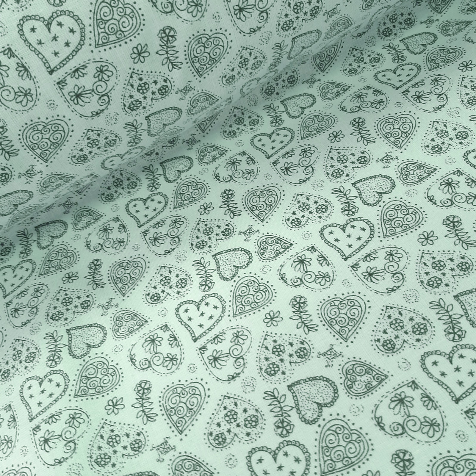 Lara with heart design - Öko Tex® cotton fabric