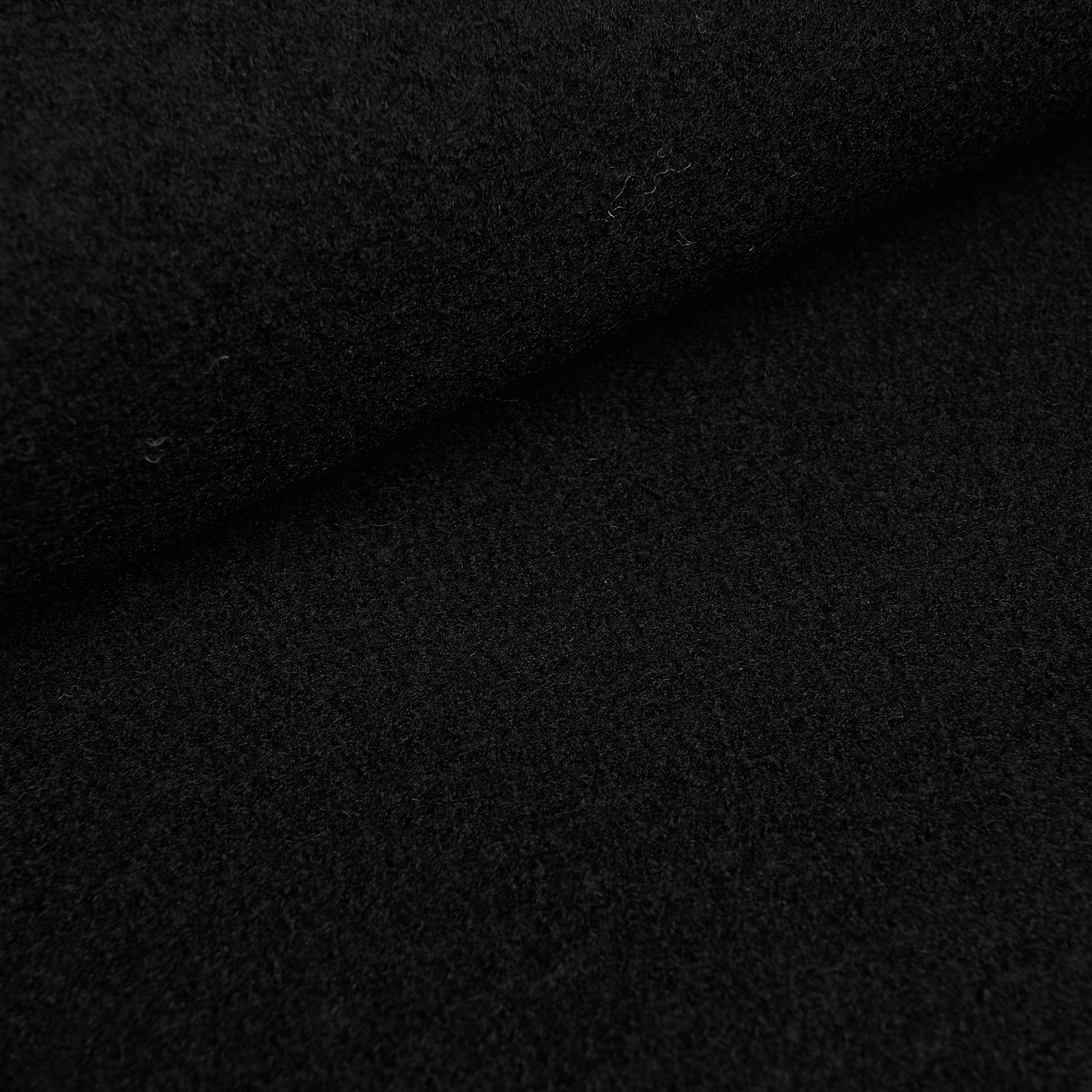 Fabian - boiled wool / loden fabric - 100% virgin wool (black)