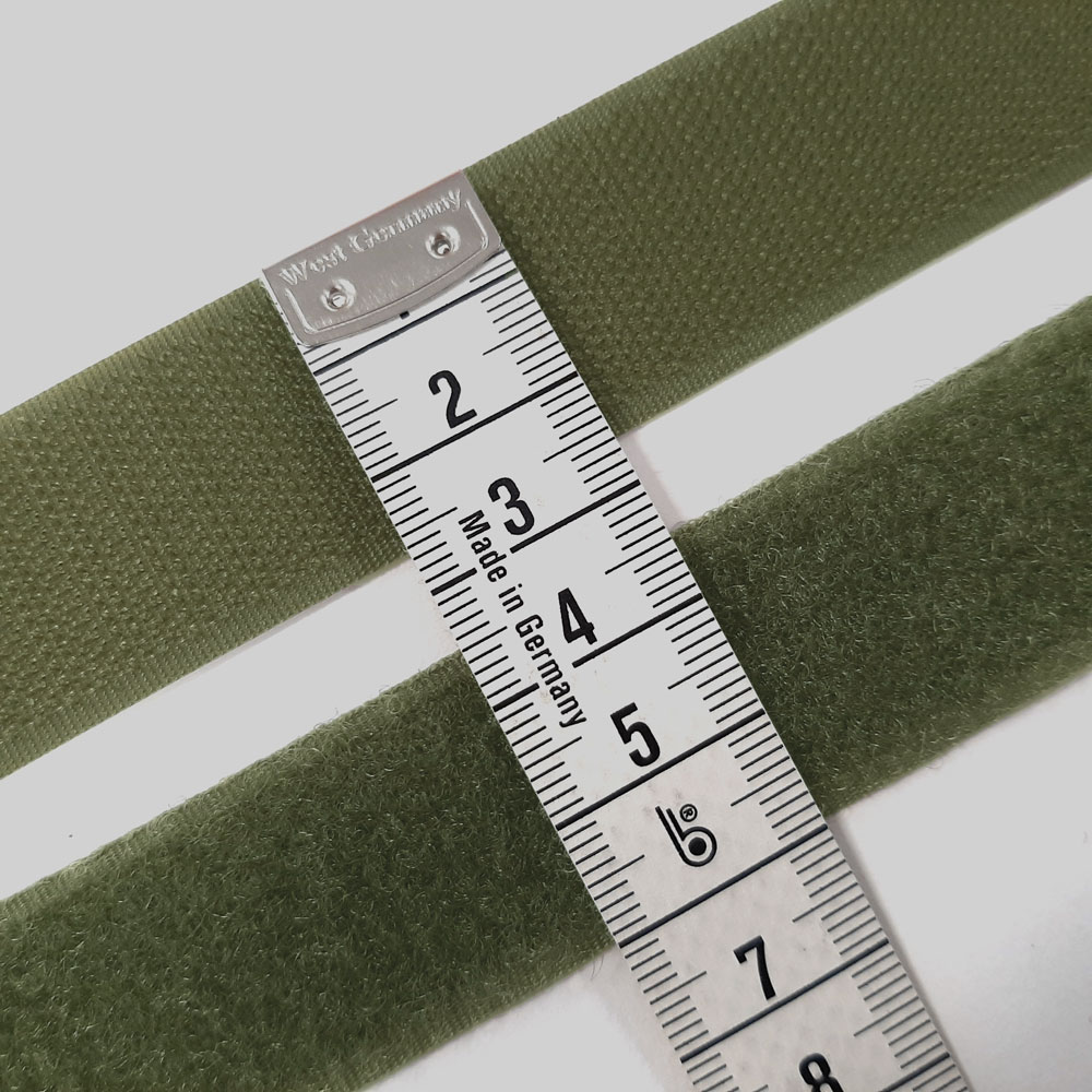 Industrial velcro tape (fleece and hook tape), width 25mm - Olive