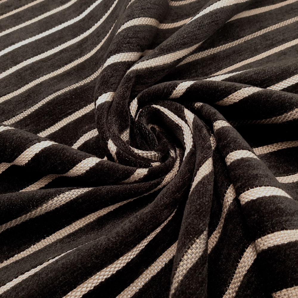 Chi - Decoration and upholstery fabric with stripes - Black