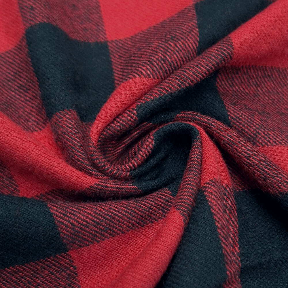 Grit - Cotton check flannel - Dark red / Black