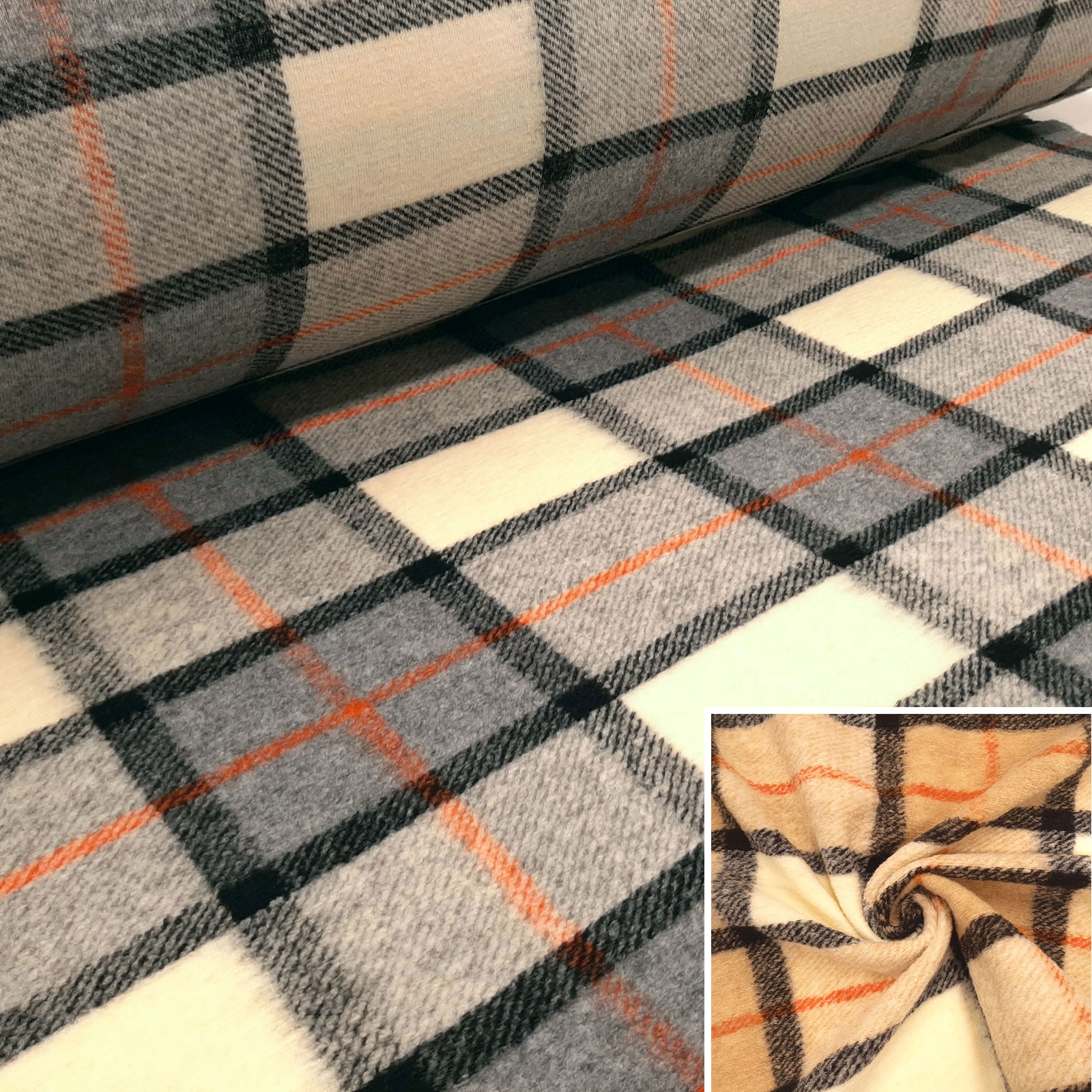 Cunis - Checkered Oeko-Tex® wool fabric