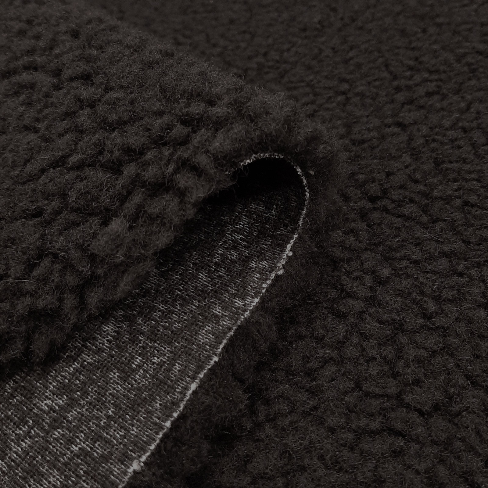 Shaun - Oeko-Tex® Virgin Wool Plush - Black - per 50 cm