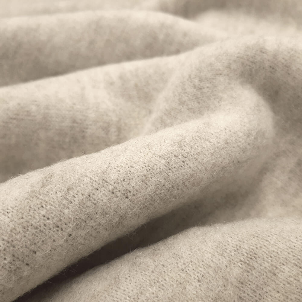 Sofia - Merino wool fleece, Soft wool velour - Tobacco brown / Beige