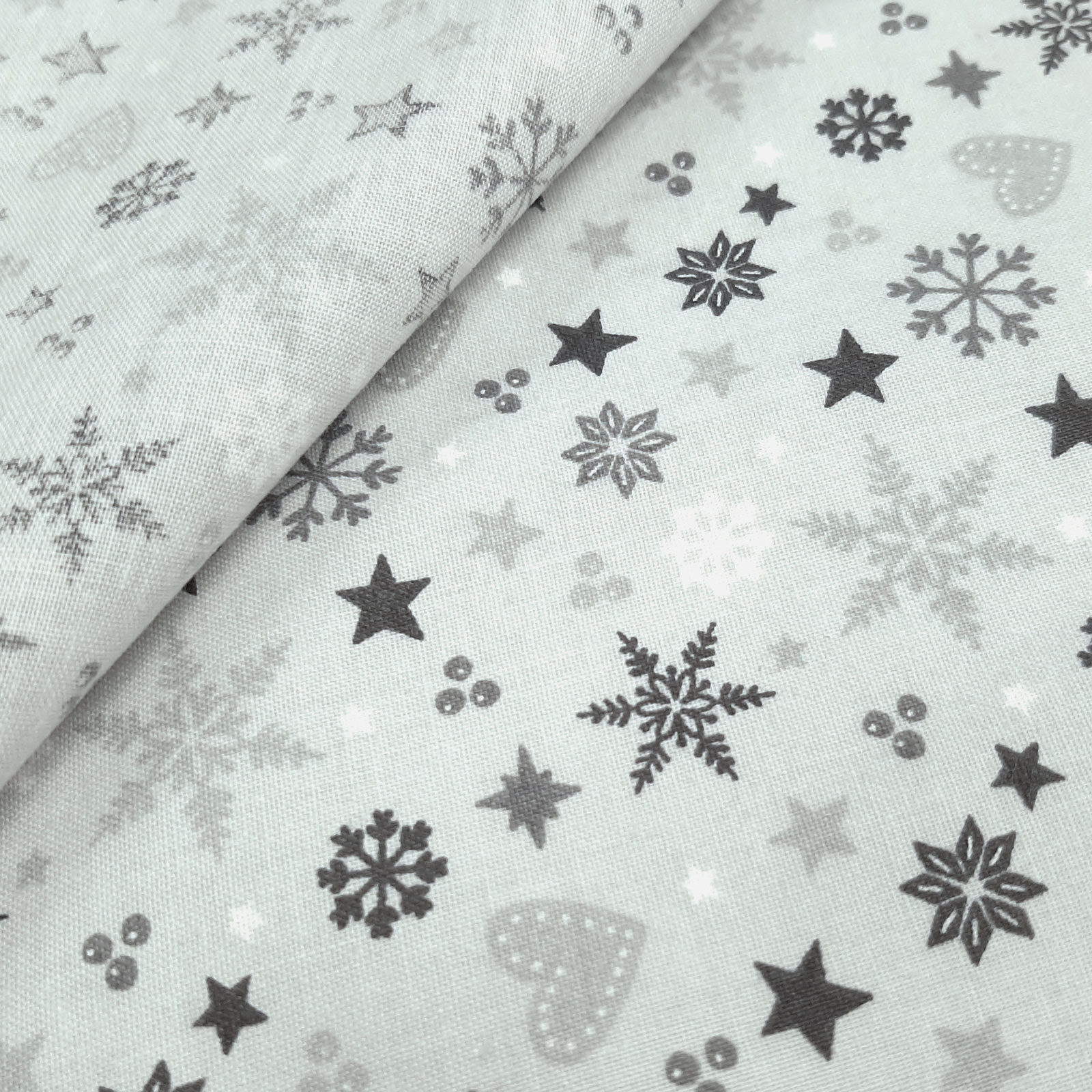 Christmas fabric \"Christmas Time\" - extra width 160cm-Grey